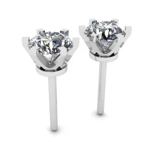 Klassische Diamant-Ohrstecker aus 18 Karat Weißgold - Foto 2