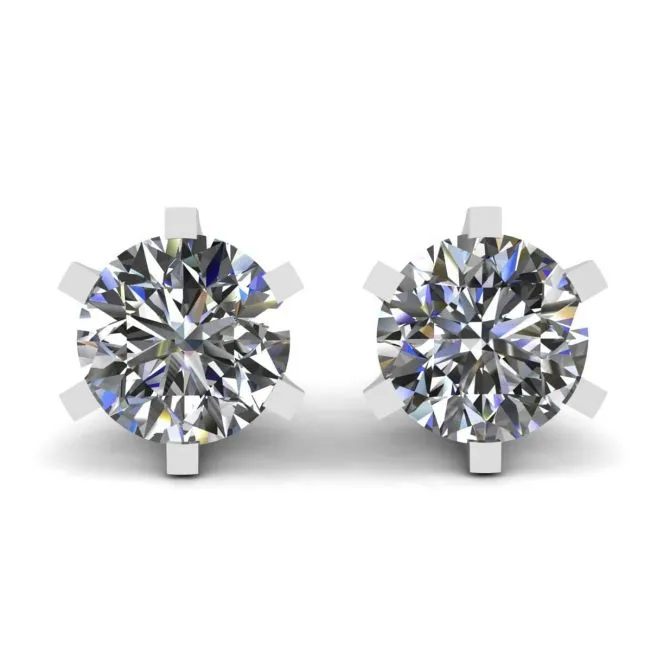 Klassische Diamant-Ohrstecker aus 18 Karat Weißgold