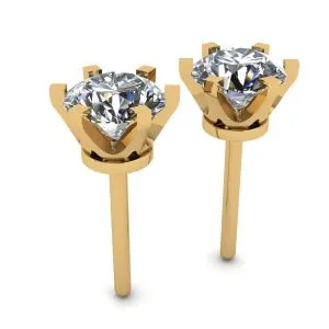Klassische Diamant-Ohrstecker aus 18 Karat Gelbgold - Foto 2