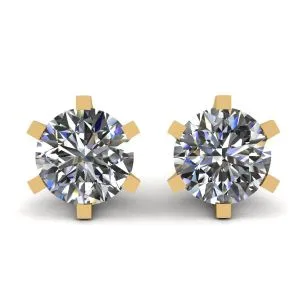 Klassische Diamant-Ohrstecker aus 18 Karat Gelbgold