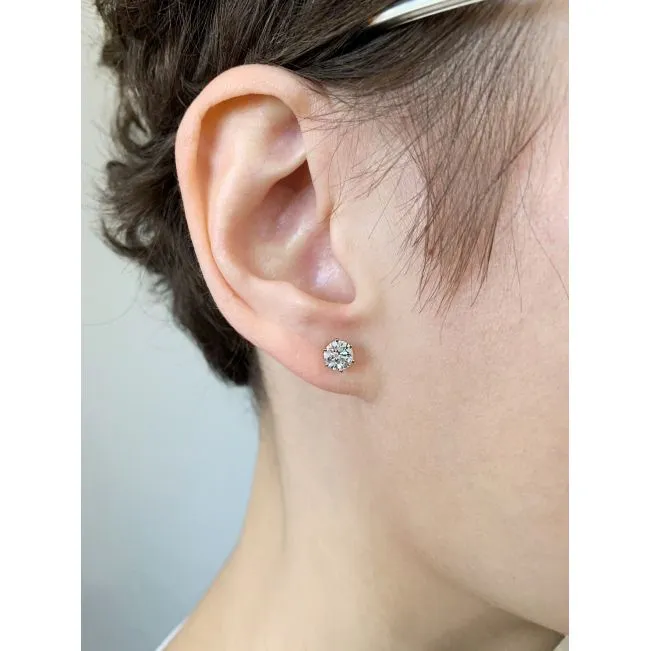 Klassische Diamant-Ohrstecker aus 18 Karat Weißgold - Foto 3