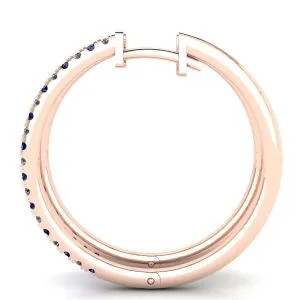 Creolen aus Saphir und Diamant in Roségold - Foto 1