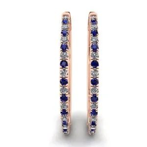 Creolen aus Saphir und Diamant in Roségold - Foto 2
