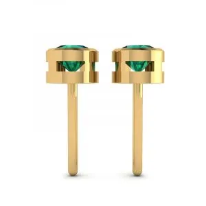 Smaragd-Ohrstecker aus Gelbgold - Foto 1