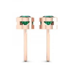 Smaragd-Ohrstecker aus Roségold - Foto 1