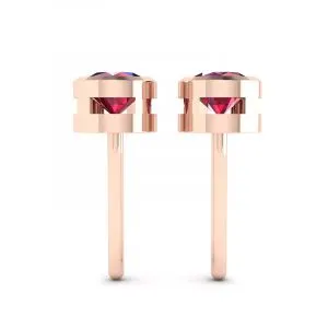 Rubin-Ohrstecker aus Roségold - Foto 1