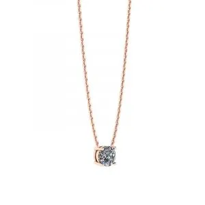 Klassische Solitär-Diamant-Halskette an dünner Kette aus Roségold - Foto 1
