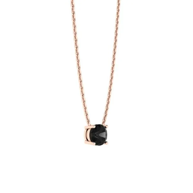 Klassische Solitär-Diamant-Halskette an dünner Kette aus Roségold - Foto 1