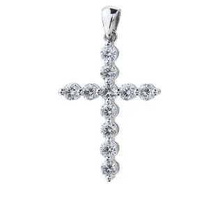 Diamant-Kreuz-Anhänger an Kette