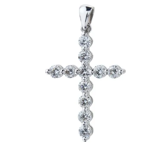 Diamant-Kreuz-Anhänger an Kette, Bild vergrößern 1