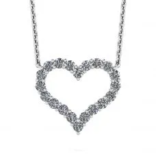 Diamant-Herz-Halskette aus 18 Karat Weißgold