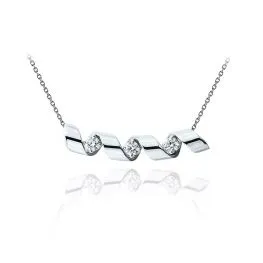 Smile-Halskette mit 3 Diamanten – Ruban-Kollektion