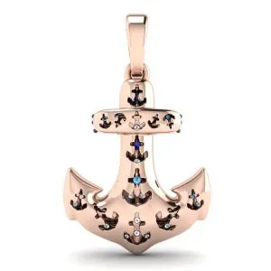 Anker-Saphir-Anhänger aus 18 Karat Roségold - Foto 2