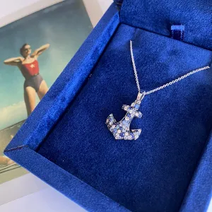 Anker-Saphir-Anhänger aus 18 Karat Weißgold - Foto 3