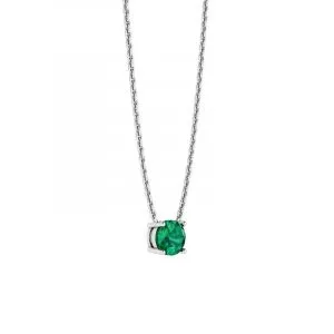 1/2 Karat runder Smaragd an einer Weißgoldkette - Foto 1