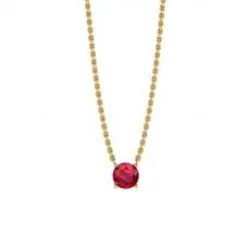 1/2 Karat runder Rubin an einer Gelbgoldkette