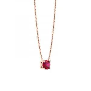 1/2 Karat runder Rubin an einer Roségoldkette - Foto 1