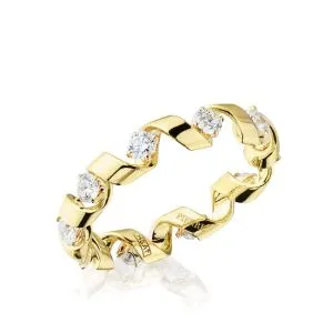 Ring mit Diamanten von 0,64 ct aus 18-karätigem Gelbgold – Ruban-Kollektion